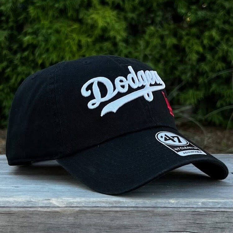 47 Brand LA Dodgers 47 Clean Up Black White Wordmark Red LA