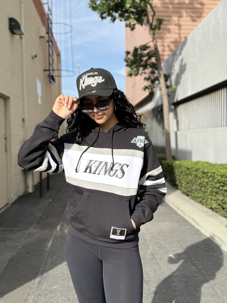 Mitchell and Ness LA Kings M&N Women's Head Coach Hoodie Black/White