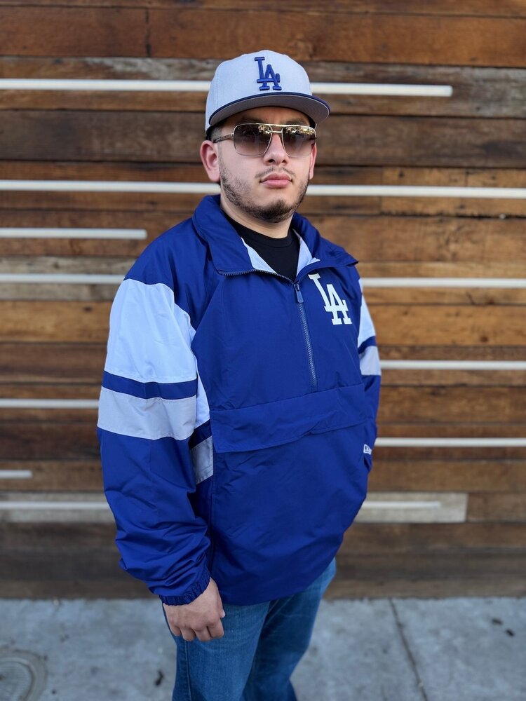 New Era LA Dodgers Men's NE Leisure Royal Quarter Zip Windbreaker