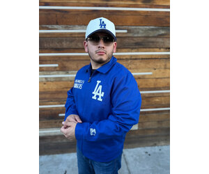 LA Dodgers Men's Starter Franchise Royal Canvas Full-Zip Jacket