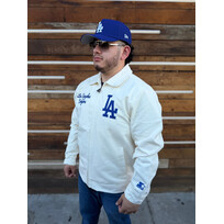 Starter LA Dodgers Men's Starter Franchise Off White Canvas Full-Zip Jacket