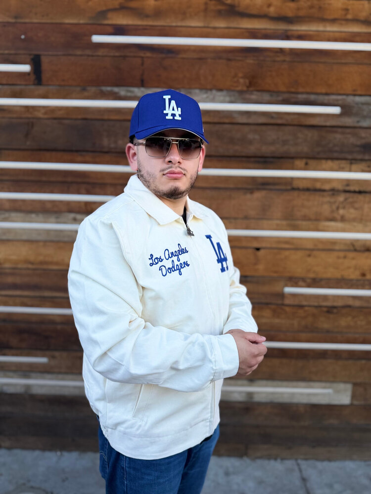 Starter LA Dodgers Men's Starter Franchise Off White Canvas Full-Zip Jacket