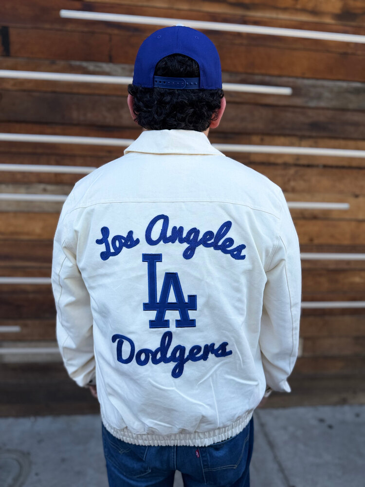 Starter LA Dodgers Men's Starter Franchise Off White Canvas Full-Zip Jacket