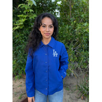 Starter LA Dodgers Women's Starter First Down Royal Canvas Button Up Jacket