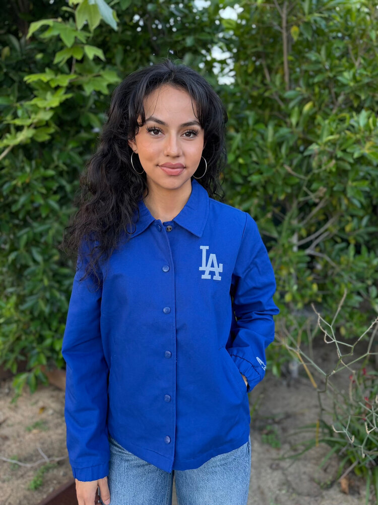 Starter LA Dodgers Women's Starter First Down Royal Canvas Button Up Jacket