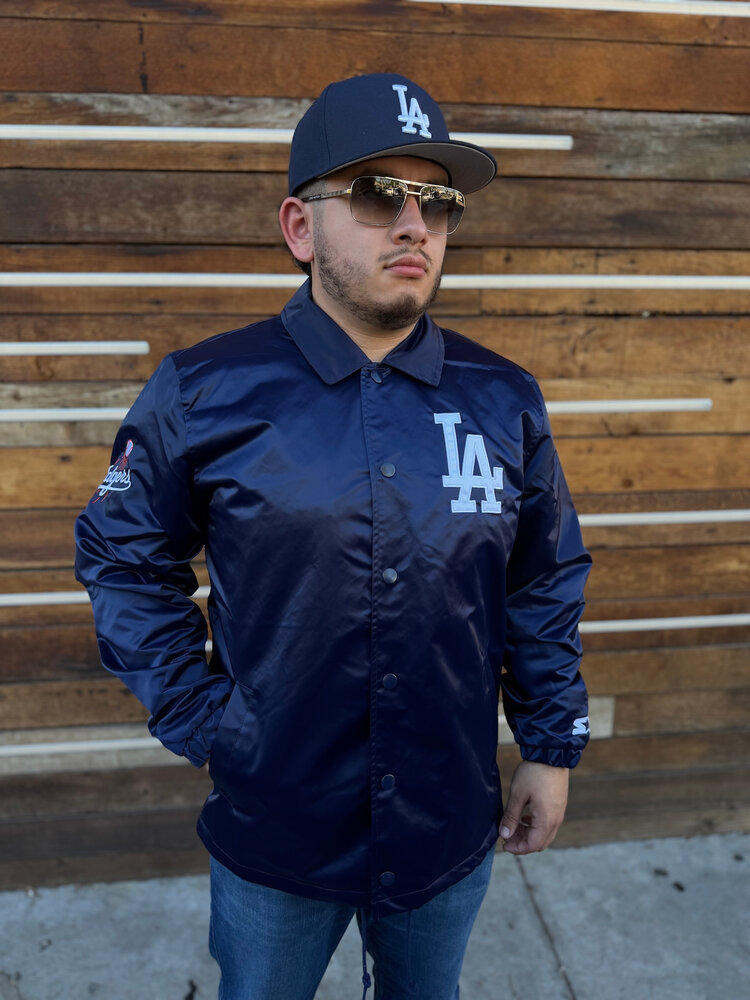 Starter LA Dodgers Men's Starter Navy Cube's Coach Jacket 2025 Champ Celebration