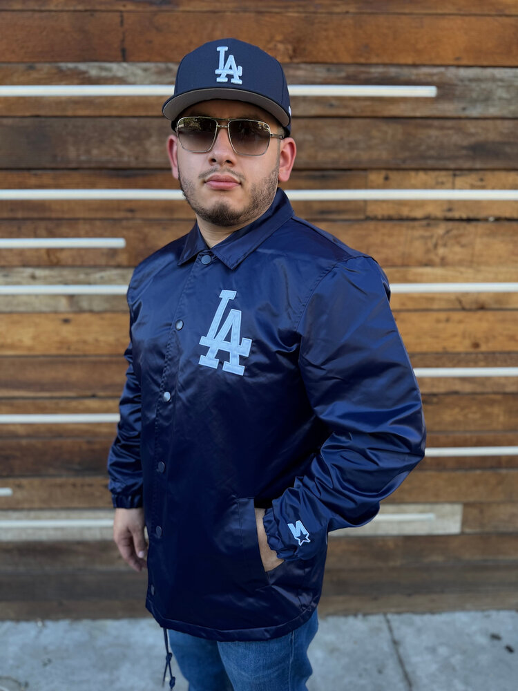 Starter LA Dodgers Men's Starter Navy Cube's Coach Jacket 2025 Champ Celebration