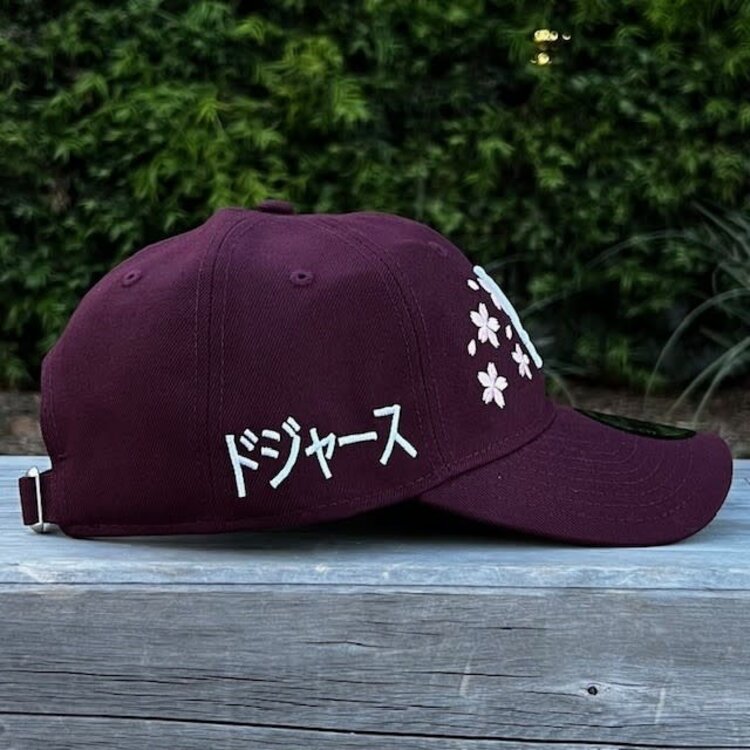 New Era LA Dodgers Maroon White Cherry Blossom Kanji SP 920 Adjustable