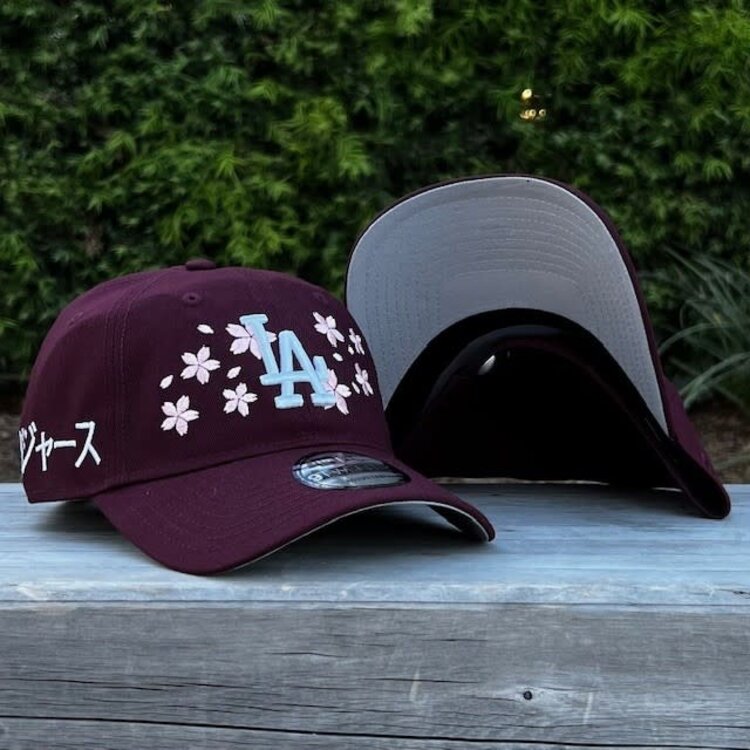 New Era LA Dodgers Maroon White Cherry Blossom Kanji SP 920 Adjustable