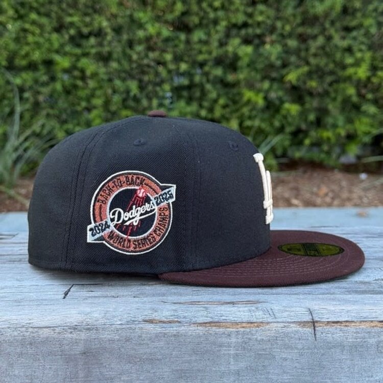 New Era LA Black/Dark Brown Ivory Back to Back WS Champs Circle
