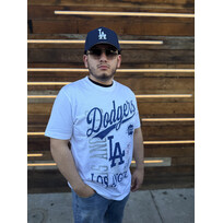 New Era LA Dodgers NE Men's White Distressed Bi-blend NL West Est Tee