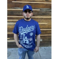 New Era LA Dodgers NE Men's Royal Distressed Bi-blend NL West Est Tee