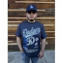 New Era LA Dodgers NE Men's City Connect Navy Distressed Bi-blend NL West Est Tee