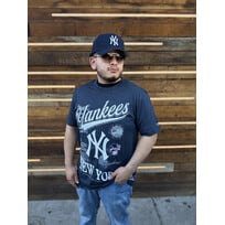 New Era NY Yankees NE Men's Navy Distressed Bi-blend NL East Est Tee
