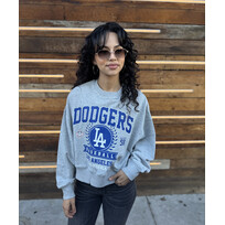 New Era LA Dodgers NE Women's Collegiate Gray Oversized Crew Sweater