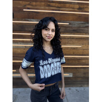 New Era LA Dodgers NE Women's Navy Throwback Boxy Crop