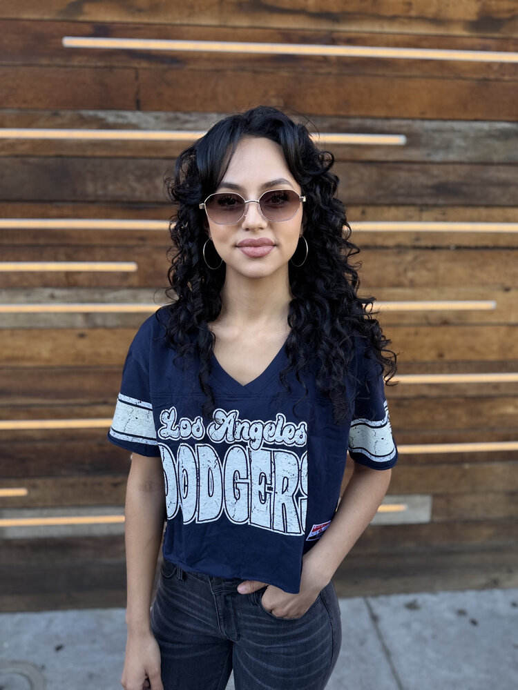 New Era LA Dodgers NE Women's Navy Throwback Boxy Crop