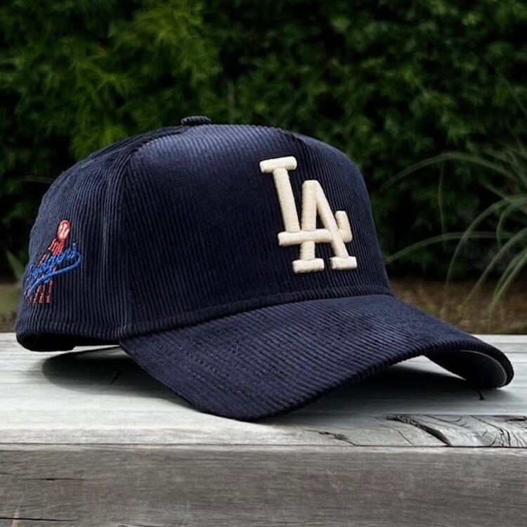 New Era LA Dodgers Navy Corduroy Ivory LA Shooting Ball 940 A-Frame
