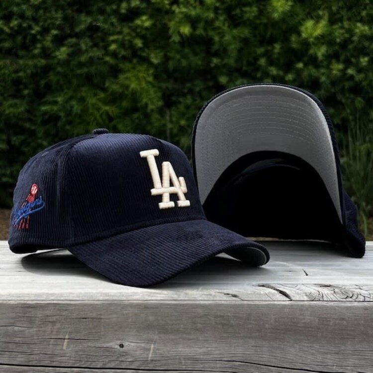 New Era LA Dodgers Navy Corduroy Ivory LA Shooting Ball 940 A-Frame