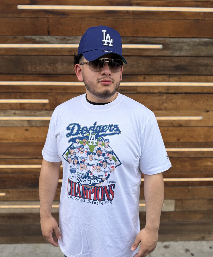 New Era LA Dodgers NE Men's Champs Team Caricature White Tee