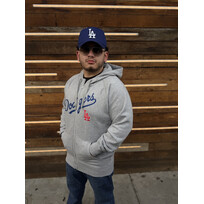 Antigua LA Dodgers Full-Zip Heather Gray w/Red LA