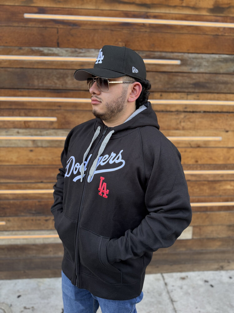 Antigua LA Dodgers Full-Zip Black w/Red LA