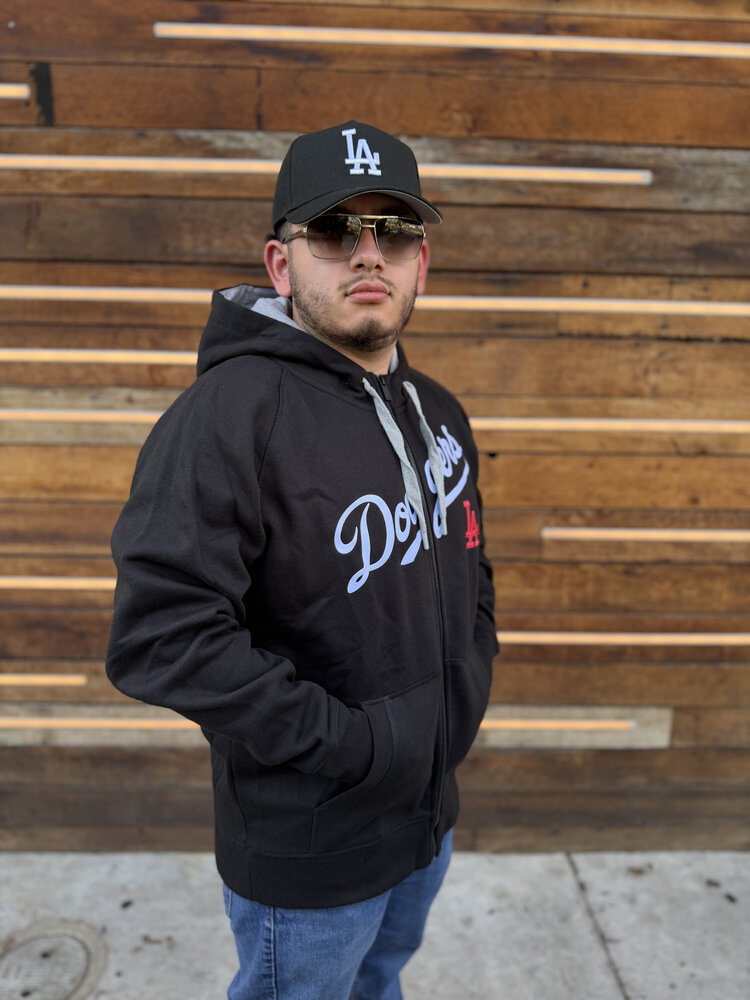 Antigua LA Dodgers Full-Zip Black w/Red LA