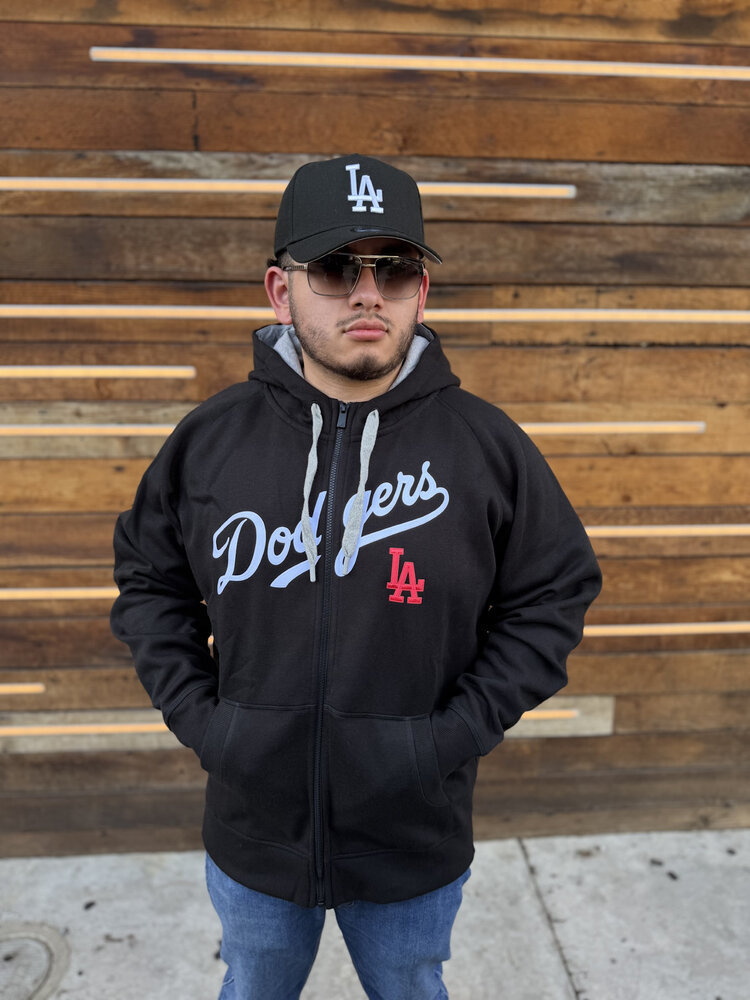 Antigua LA Dodgers Full-Zip Black w/Red LA