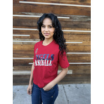 New Era Angels NE Women's Red Subtle Glitter Crop Top