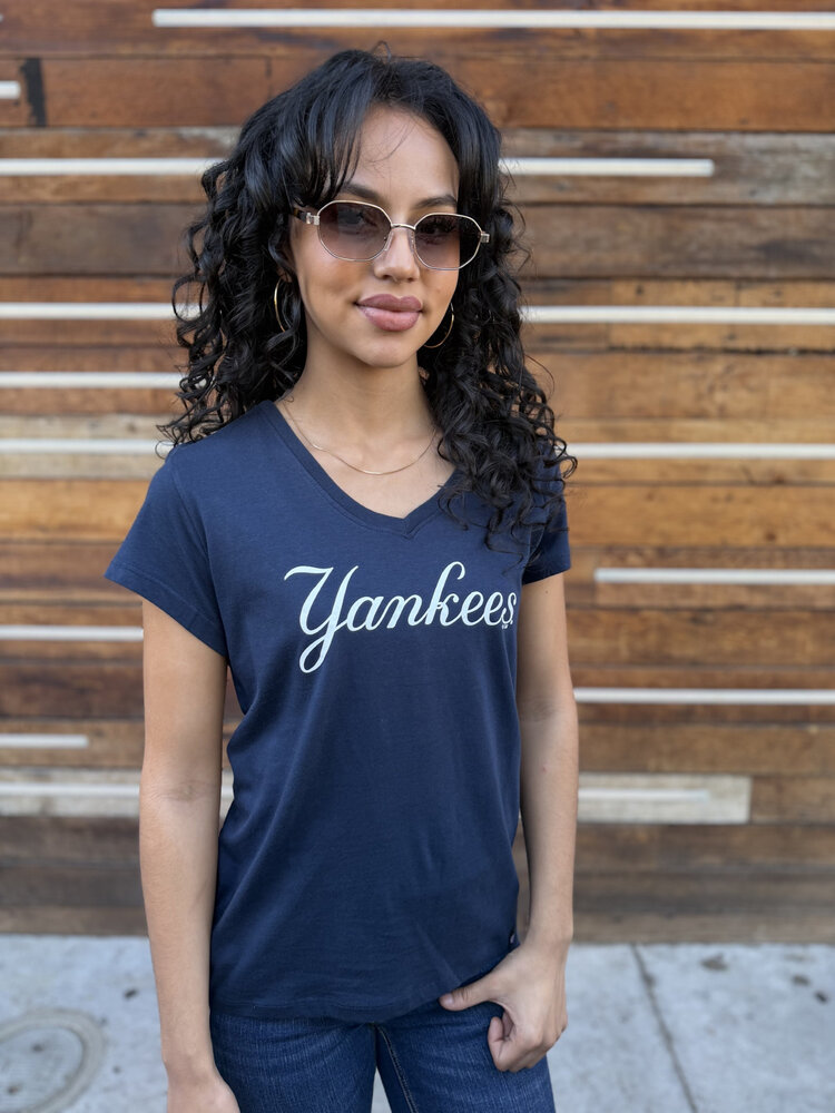 47 Brand Yankees '47 W Navy Wordmark Ultra Rival V-Neck