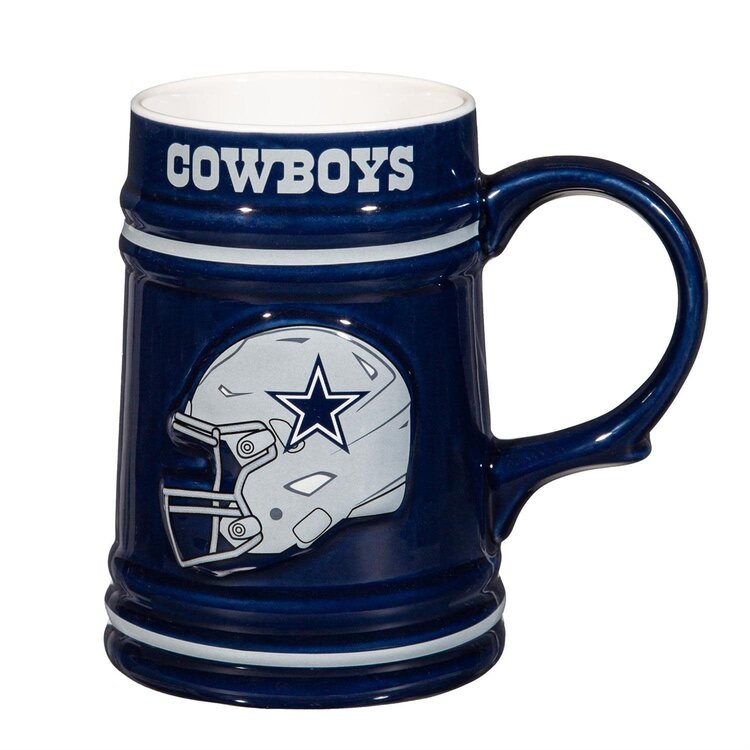 Evergreen Dallas Cowboys Boxed Ceramic Stein Cup 24oz