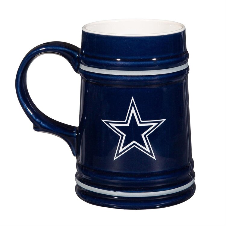 Evergreen Dallas Cowboys Boxed Ceramic Stein Cup 24oz
