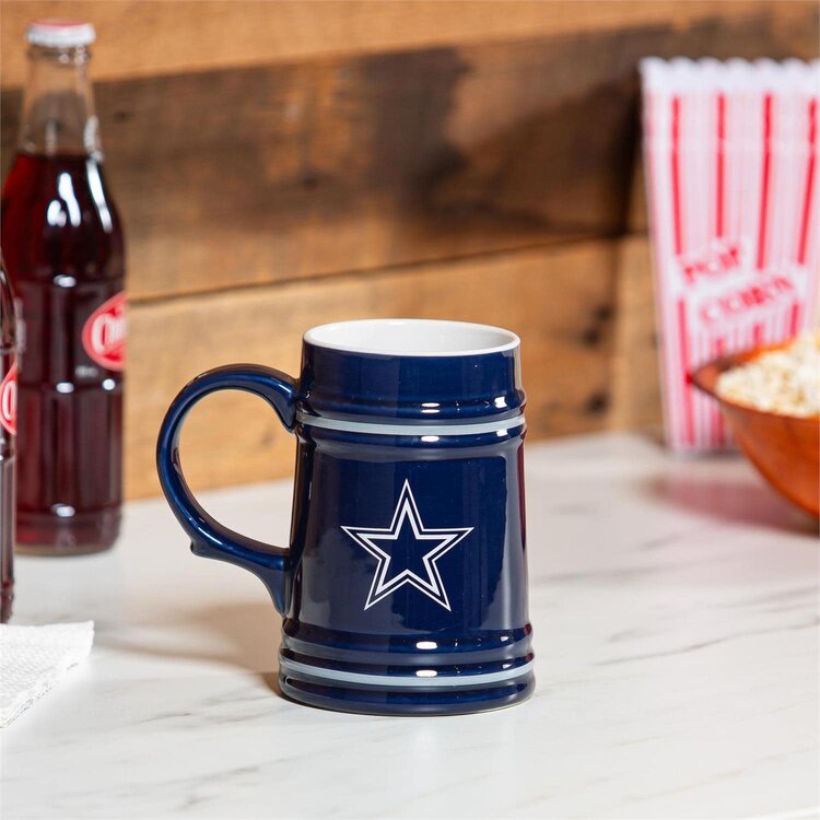 Evergreen Dallas Cowboys Boxed Ceramic Stein Cup 24oz