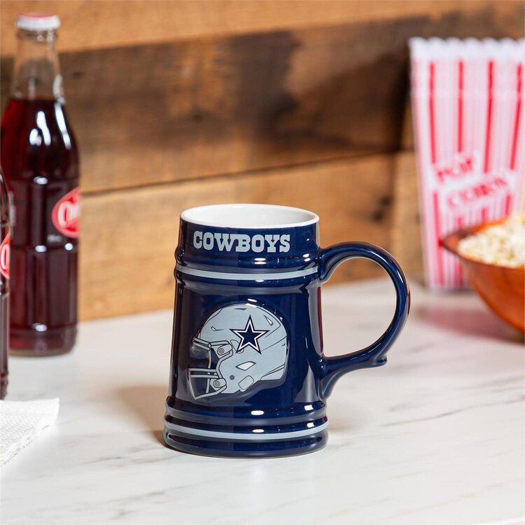 Evergreen Dallas Cowboys Boxed Ceramic Stein Cup 24oz