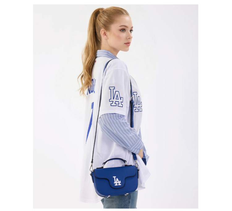 Flap Crossbody Bag with Top Handle - LA Dodgers Blue