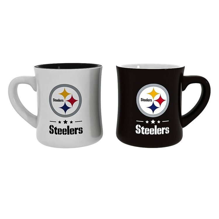 Evergreen 2-piece 10 oz Ceramic Cup Box Set - Pittsburgh Steelers