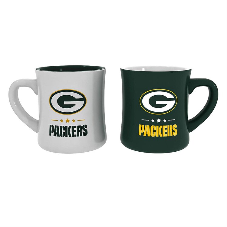 Evergreen 2-piece 10 oz Ceramic Cup Box Set - Green Bay Packers