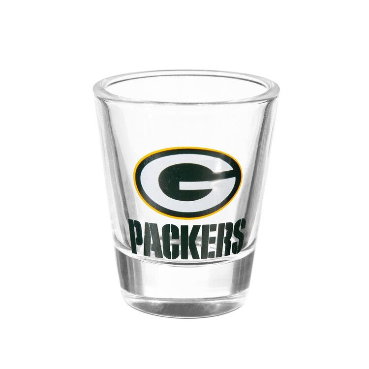 Evergreen 4-Piece Ceramic and Glass 2oz. Shot Glass Boxed Set - Green Bay Packers