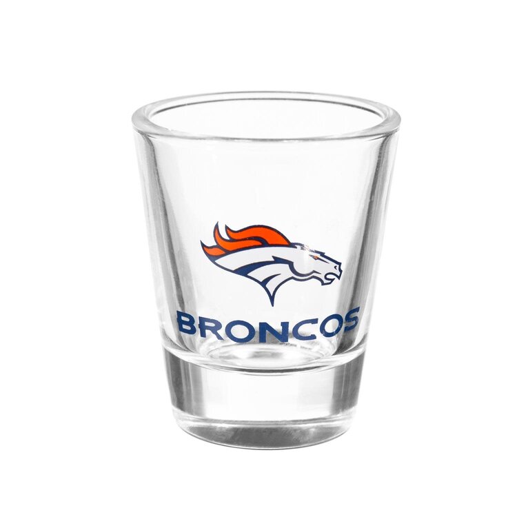 Evergreen 4-Piece Ceramic and Glass 2oz. Shot Glass Boxed Set - Denver Broncos