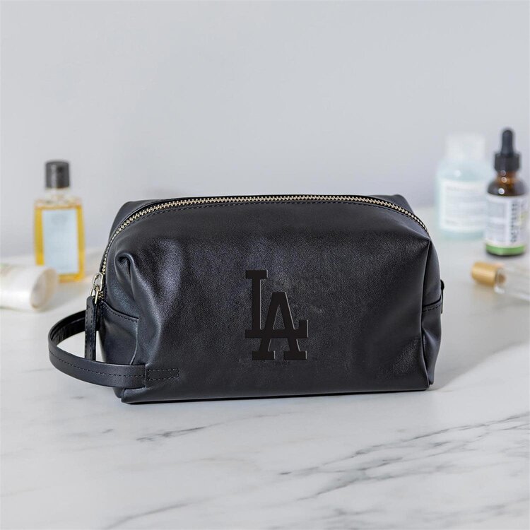 Evergreen Embossed Toiletry Bag, Black - LA Dodgers