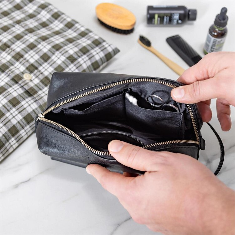 Evergreen Embossed Toiletry Bag, Black - LA Dodgers