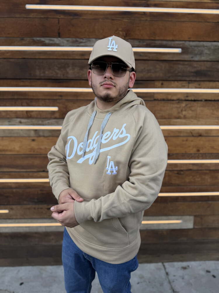 Antigua LA Khaki Pullover Hoodie Wordmark