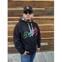Antigua LA Mexico Pullover Hoodie Black w/Red LA