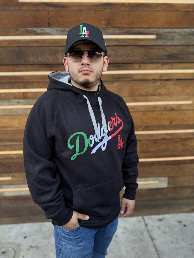 Antigua LA Mexico Pullover Hoodie Black w/Red LA