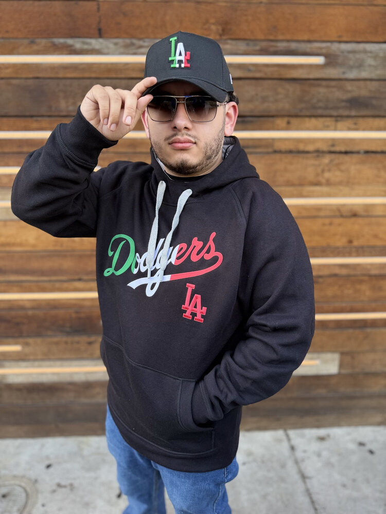 Antigua LA Mexico Pullover Hoodie Black w/Red LA