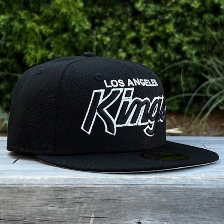 New Era Los Angeles Kings Script Black Black-White