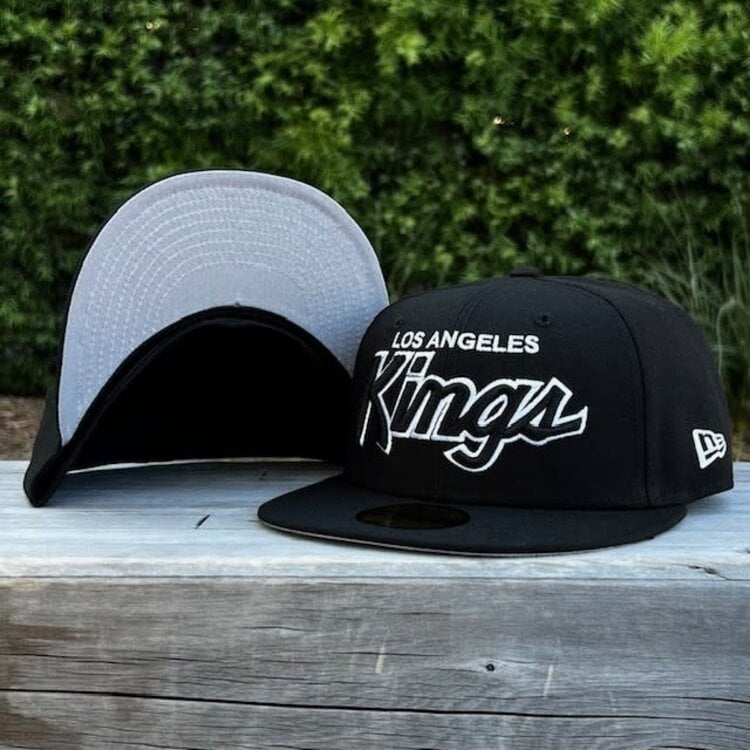 New Era Los Angeles Kings Script Black Black-White