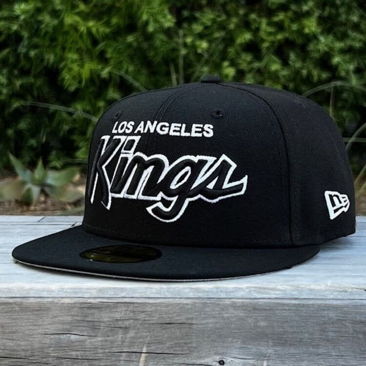 New Era Los Angeles Kings Script Black Black-White