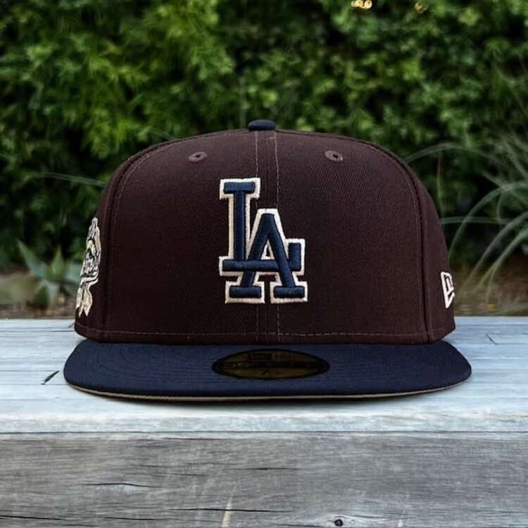 New Era LA Dodgers Dark Brown/Navy Outline 100 Years Khaki UV