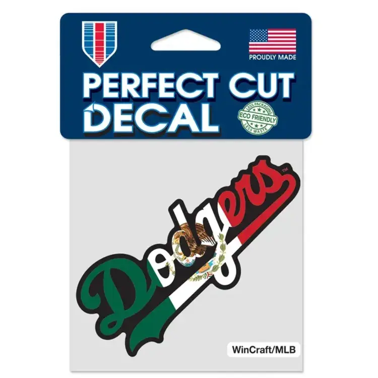 Wincraft Small Decal 4"x4" MLB Los Angeles Dodgers Wordmark Mexico Colors